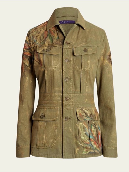 Ralph Lauren Purple Label Jackets & Blazers - Ralph Lauren Collection Purple Label Bacall Hand Painted Utility Jacket Size 8